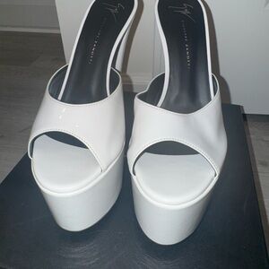 Giuseppe Zanotti Sleek White Platform Sandals
